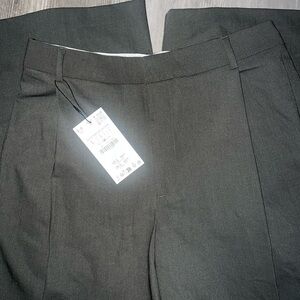 Zara Dark Gray Wide Leg Dress Pants